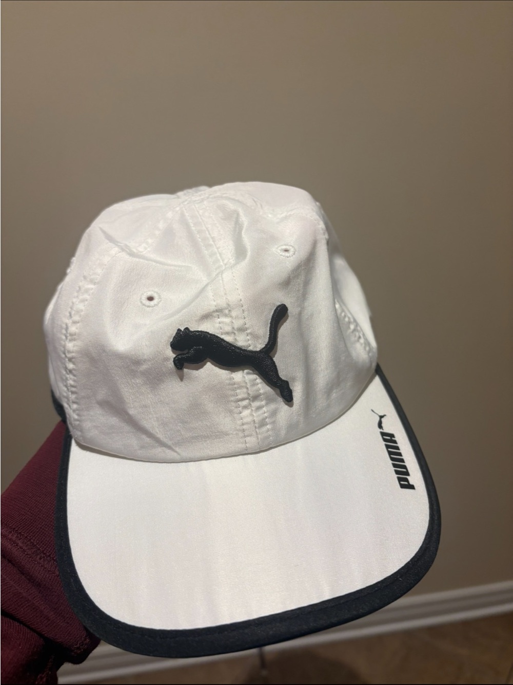 PUMA White Cap with Black Logo